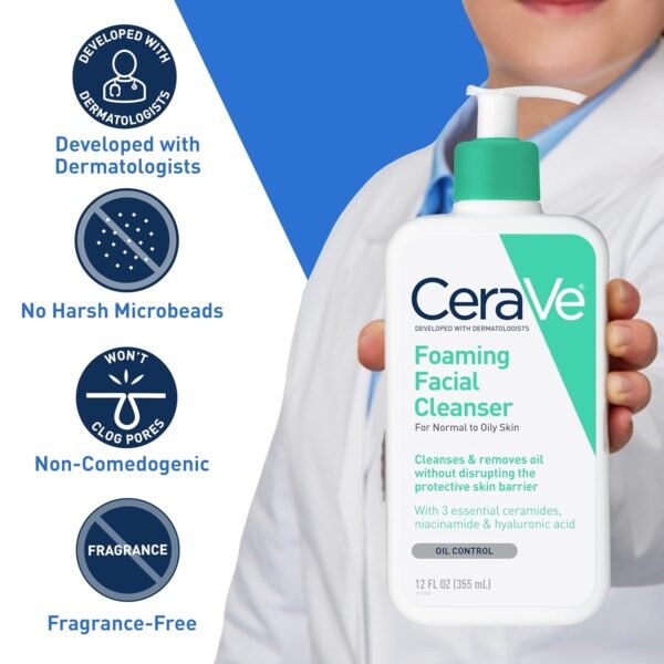 CeraVe Foaming Facial Cleanser, - Image 4