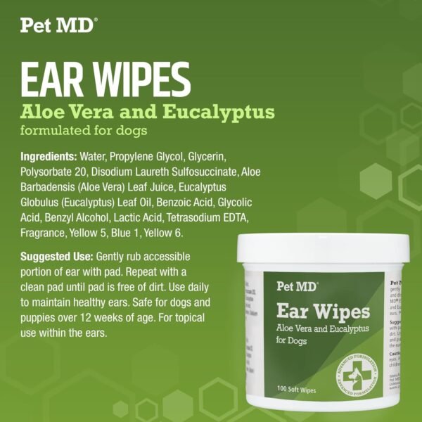 Pet MD - Dog Ear Cleaner Wipes - Image 3