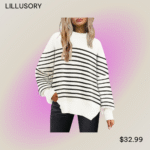 lillusory women's oversized batwing sweaters 2025 fall outfits trendy crewneck knit side slit fashion pullover tops