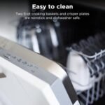 ninja dz550 foodi 10 quart 6 in 1 dualzone smart xl air fryer with 2 independent baskets, smart cook thermometer for perfect doneness, match cook & smart finish to roast, dehydrate & more, grey