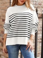lillusory women's oversized batwing sweaters 2025 fall outfits trendy crewneck knit side slit fashion pullover tops