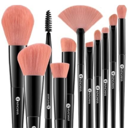 KINGMAS 10 Pieces Makeup Brushes, Premium Face and Eye Makeup Brush Set - Vegan & Cruelty-Free Brushes – Ultra-Soft