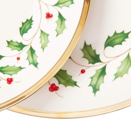 lenox 883430 holiday 3 piece place setting, christmas set, hosting, red & green