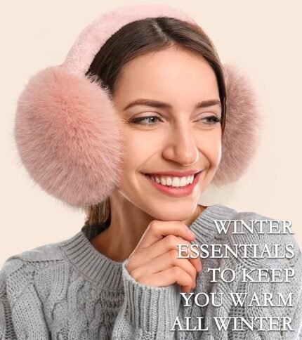 winter ear muffs for women men foldable fuzzy earmuffs faux fur ear warmer, perfect ear covers for cold days