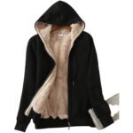 yeokou women's casual full zip up sherpa lined hoodie sweatshirt jacket coat