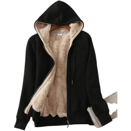 yeokou women's casual full zip up sherpa lined hoodie sweatshirt jacket coat